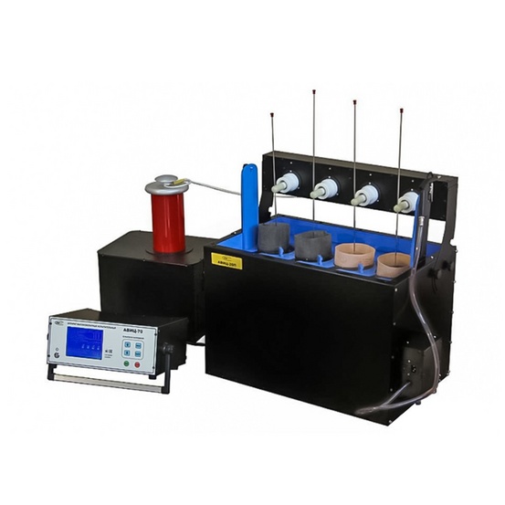 АВИЦ-80 исп.1 USB и ПО c АВИЦ-20П – аппарат высоковольтный испытательный в стальном корпусе с USB и ПО совместно с ванной для испытаний