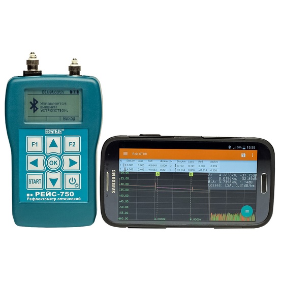 РЕЙС-750 с измерителем оптической мощности – рефлектометр оптический портативный (с выносным экраном)