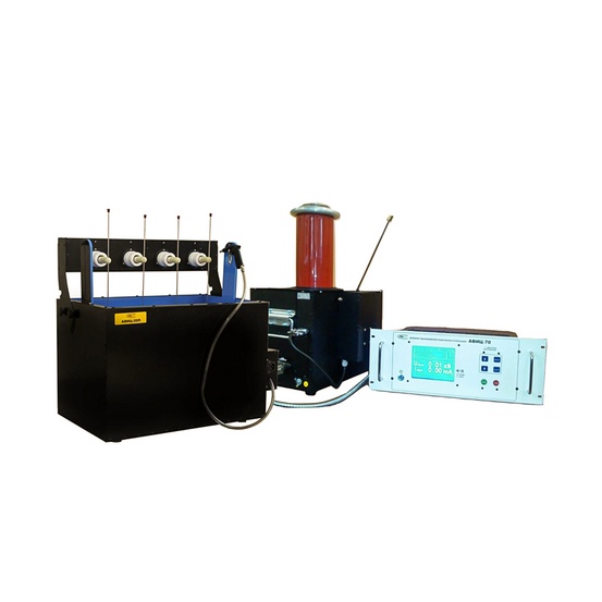 АВИЦ-70 исполнение под стойку 19′ USB и ПО c АВИЦ-20П – аппарат высоковольтный испытательный в стальном корпусе совместно с ванной для испытаний