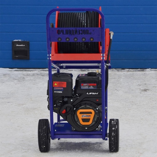 Каналопромывочная машина Посейдон B15-210-22-Zs-Reel2, 15 л.с., 210 бар, 22 л/мин, бензин, Zongshen