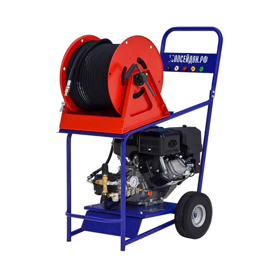 Каналопромывочная машина Посейдон B15-210-22-Zs-Reel2, 15 л.с., 210 бар, 22 л/мин, бензин, Zongshen