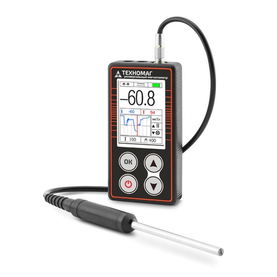 ТЕХНОМАГ - универсальный магнитометр с преобразователями П-1М и Г-2С тесламетра, градиентометра и образцами
