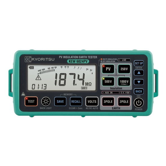 Измеритель параметров изоляции фотоэлектрических панелей KEW Model 6024PV